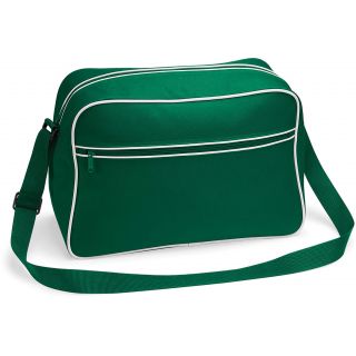 Sac bandoulière Rétro BG14 - Bottle Green / White