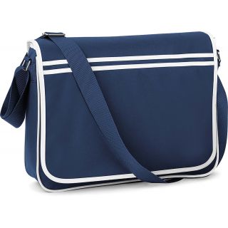 Sac messenger rétro BG71 - French Navy / White