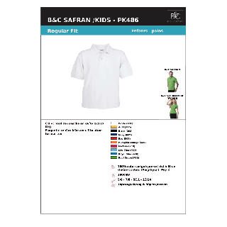 Polo safran kids personnalisés 1 face 25 ex technique