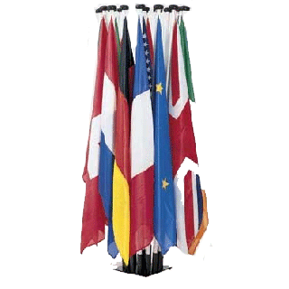 Kit intérieur 12 mâts porte drapeaux