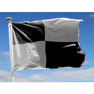 Drapeau de baignade noir et blanc 125 x 150 cm