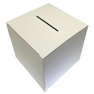Urne 30 x 30 x 30 cm en carton blanc de travers