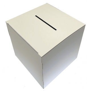 Urne carton blanche vierge 15 x 15 x 15 cm