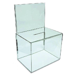 Urne plexiglas 21 sans serrure avec porte visuel A4