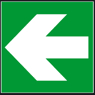Panneau d'évacuation avec flèche PVC