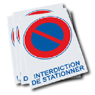 Pack de 100 étiquettes adhésives interdiction de stationner
