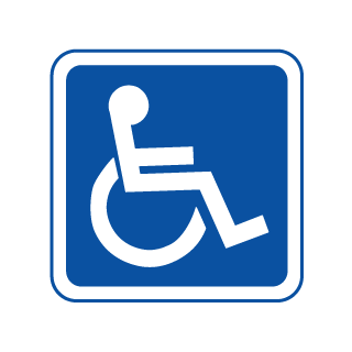 L'autocollant zone handicapés format 200 x 200 mm à l'unité