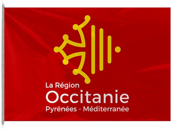 Drapeau région languedoc roussillon 200 x 300 cm - Promociel