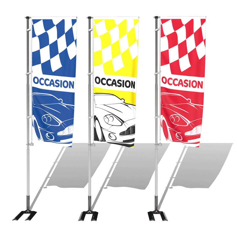 Kit mat et drapeau occasion car jaune et noir 4 m - Promociel