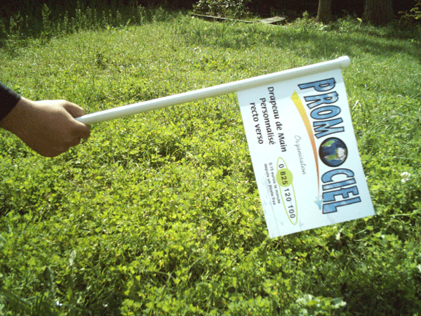 Devis gratuit pour vos drapeaux de mains - Promociel