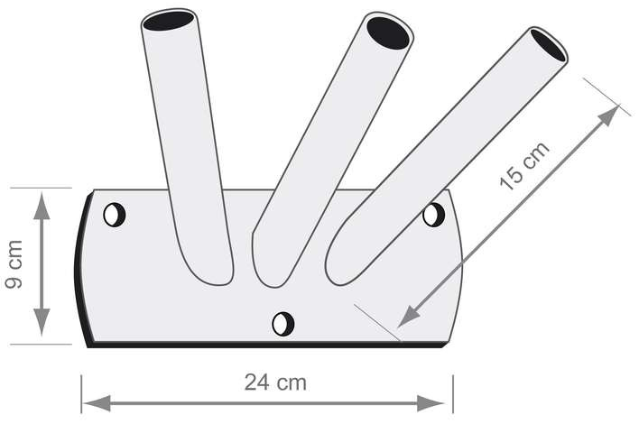 Fixation triple pour 3 mâts 36 mm - Promociel