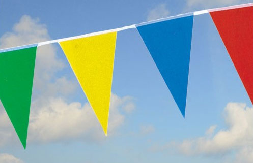 Guirlande multicouleurs avec fanion 22 x 40 cm - Promociel