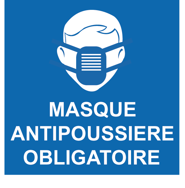 Panneau alu masque antipoussière obligatoire - Promociel