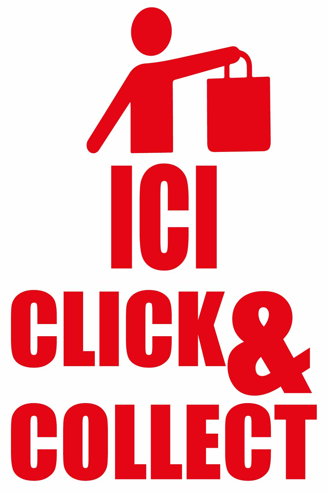 Panneau ici click & collect 40 x 60 cm pvc - Promociel