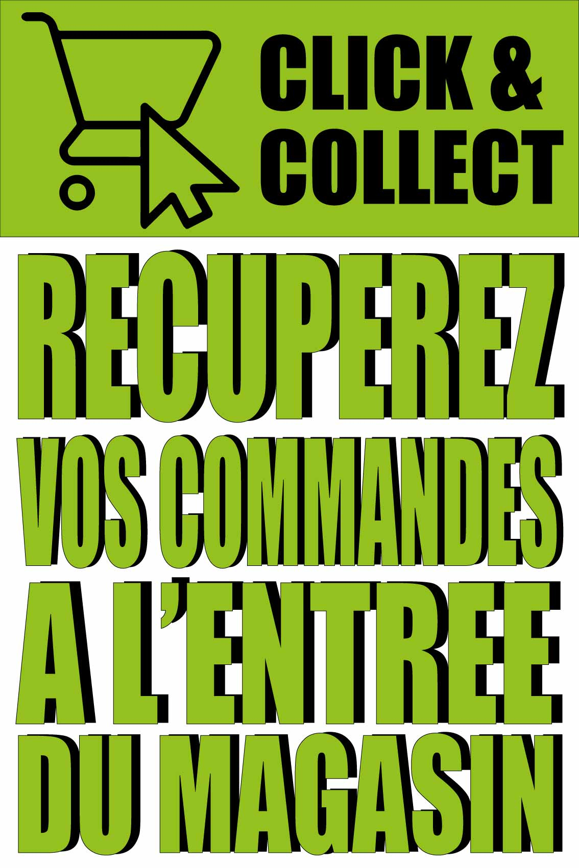 Panneau récupérez vos commandes à l’entrée du magasin 40 x 60 cm pvc - Promociel