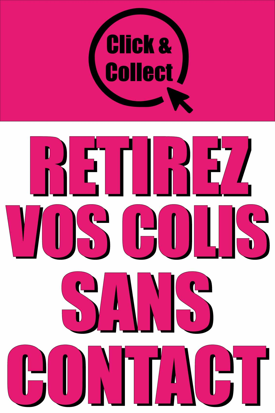 Autocollant retirez vos colis sans contact 40 x 60 cm - Promociel