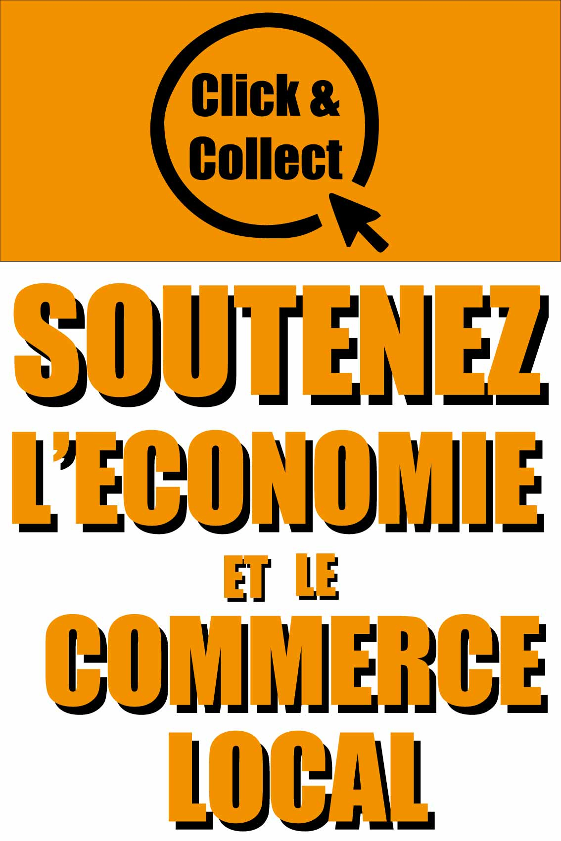 Autocollant soutenez l'économie et le commerce local 40 x 60 cm - Promociel