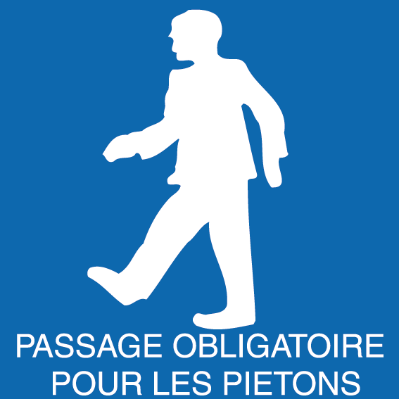 Panneau passage obligatoire pour pietons 2 - Promociel