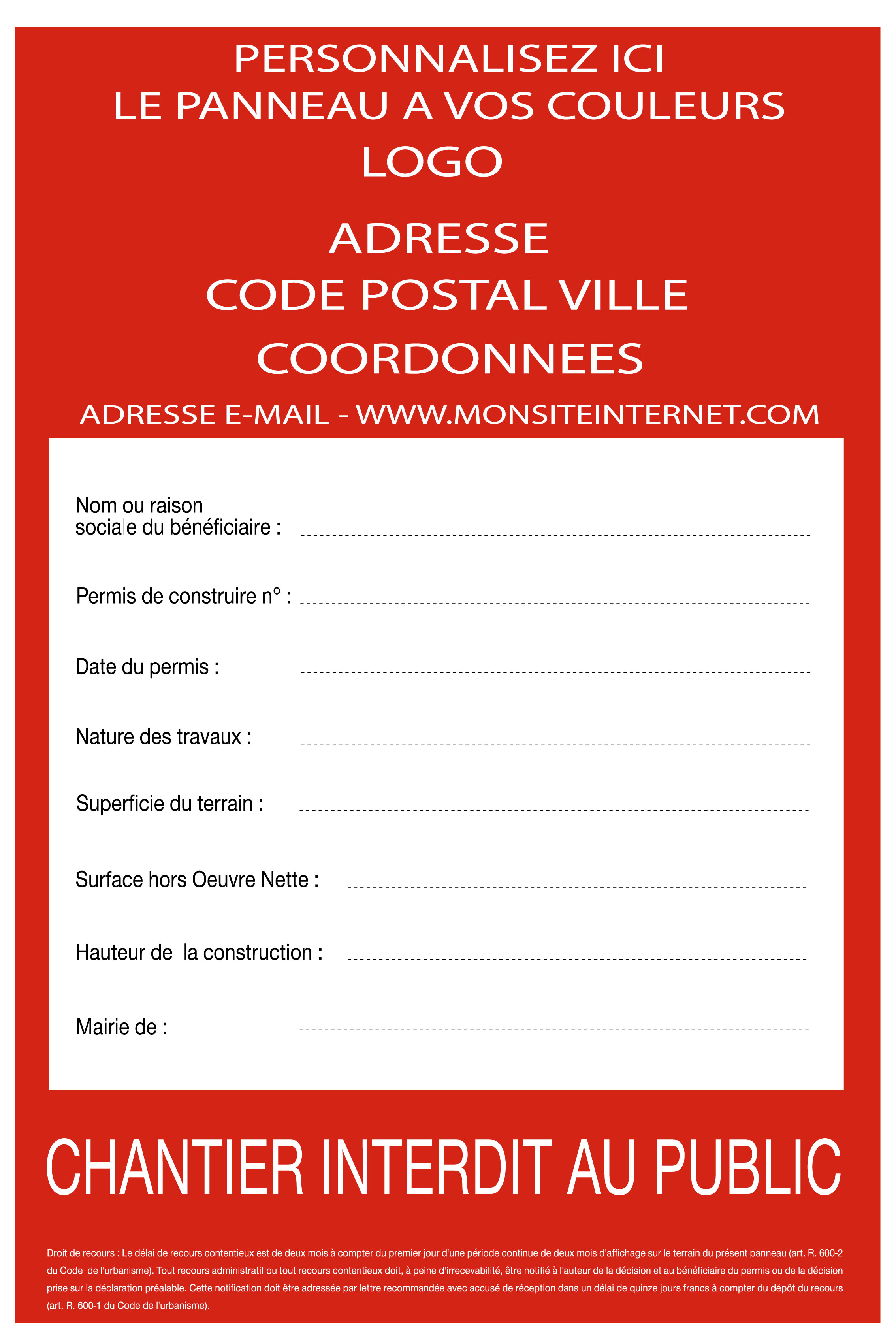 Panneau de chantier akilux - Promociel
