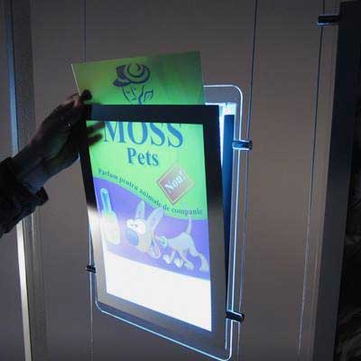 Kit 3 porte-affiches a4 led vertical kt3leda4v - Promociel