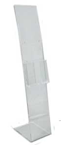 Présentoir plexiglas sur pied pour visuel a4 avec bac a4 - Promociel