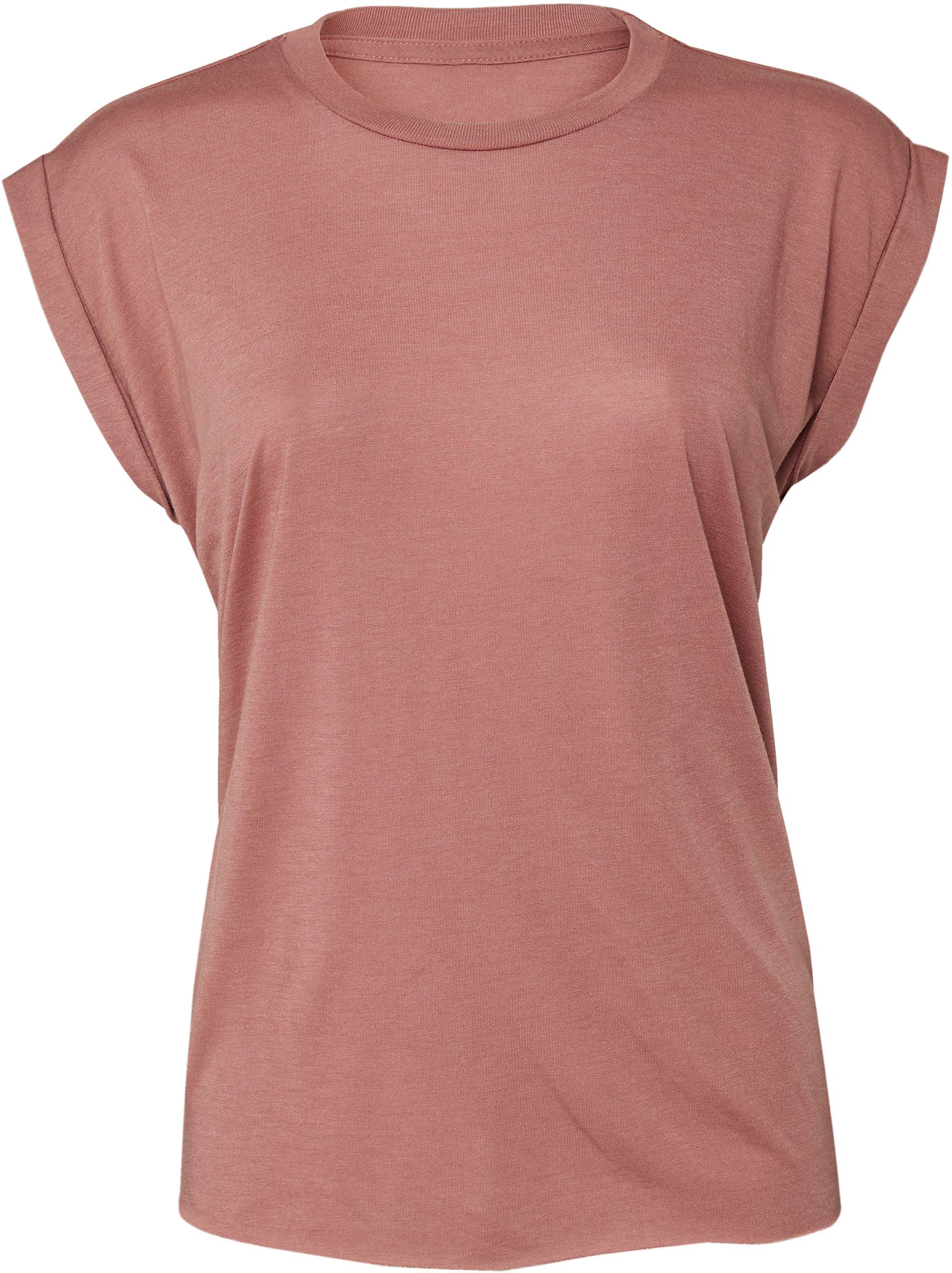 T-shirt femme flowy à manches roulottées be8804 - mauve - m - Promociel