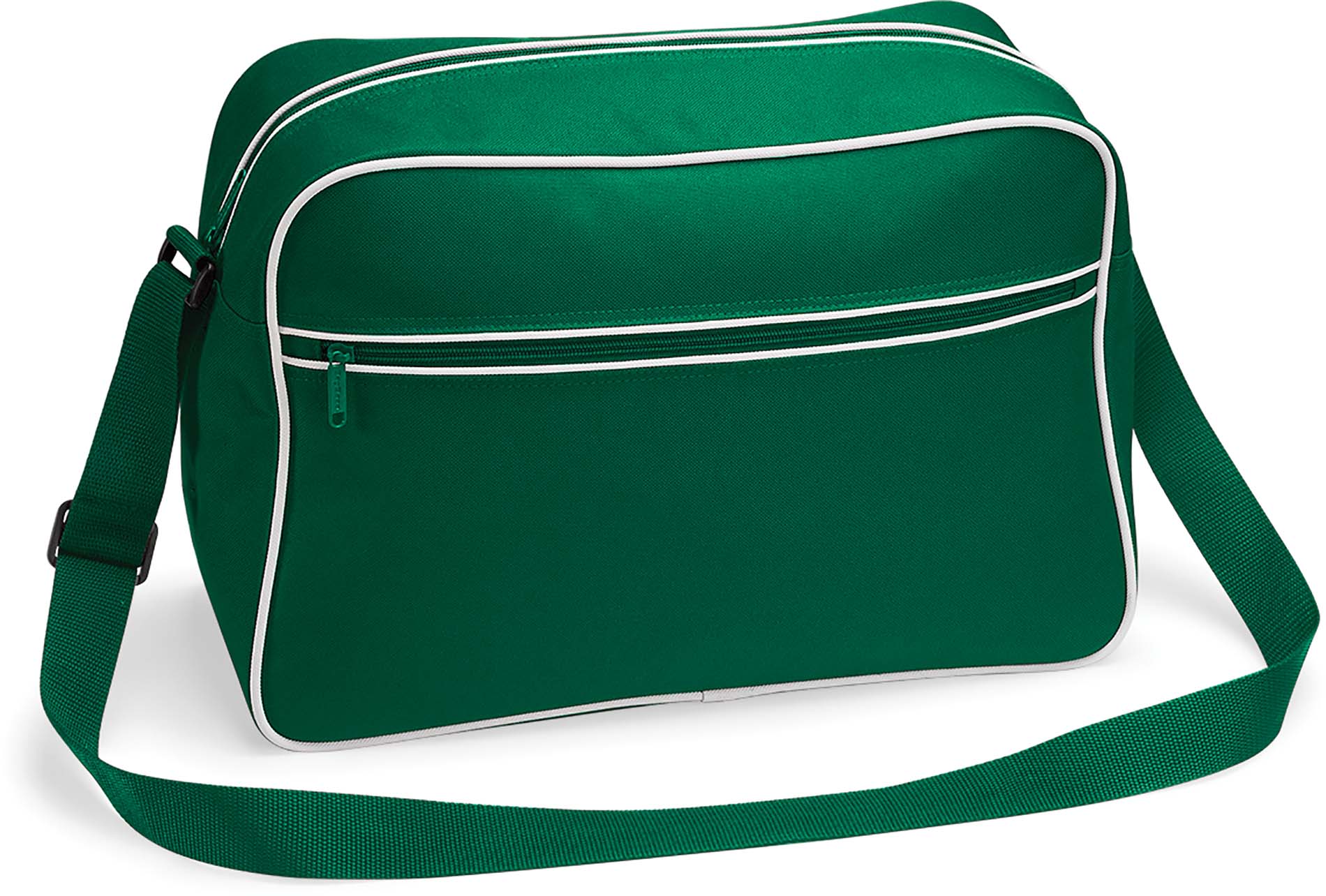 Sac bandoulière rétro bg14 - bottle green / white - Promociel