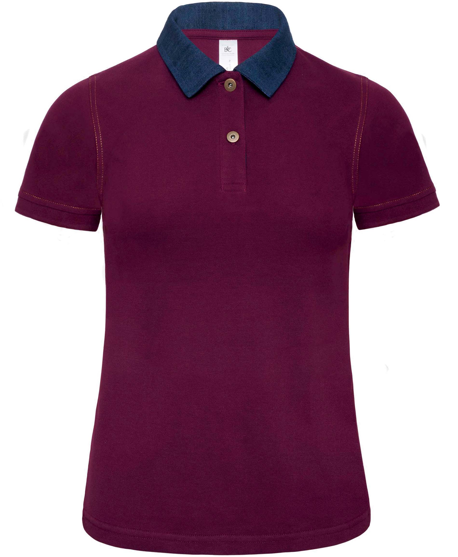 Polo femme dnm forward pwd31 - denim / burgundy - Promociel