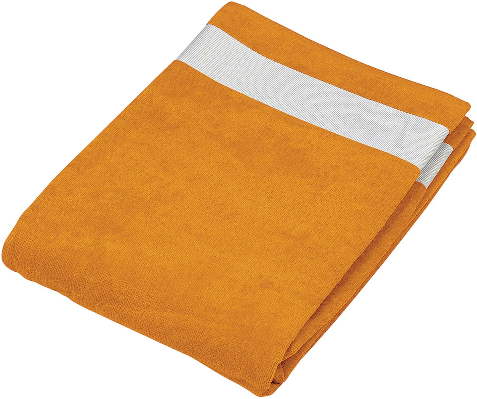 Drap de plage k118 - orange / white - Promociel