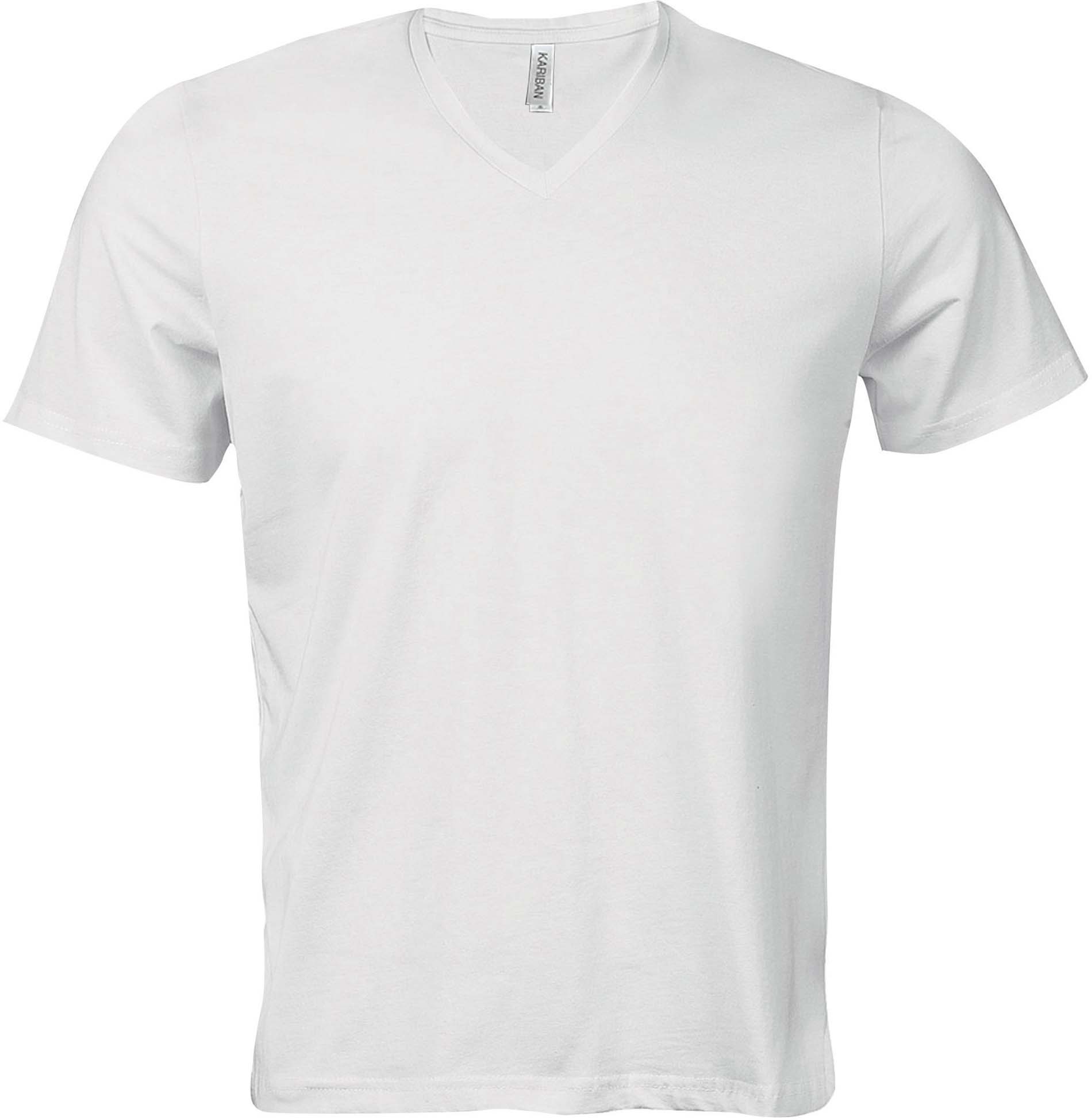 T-shirt homme col v manches courtes calypso k353 - white - Promociel