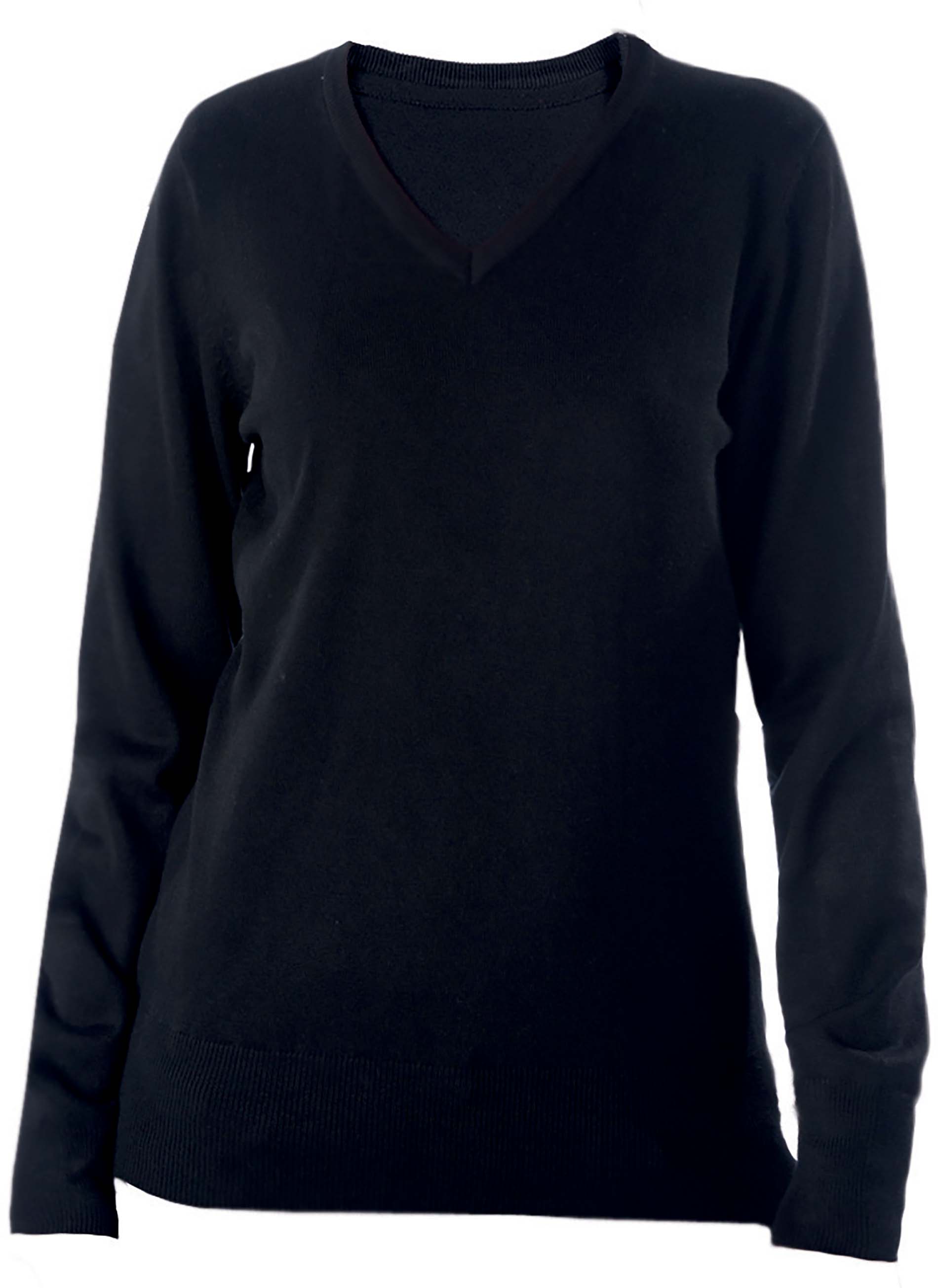 Pull femme col v k973 - black - Promociel