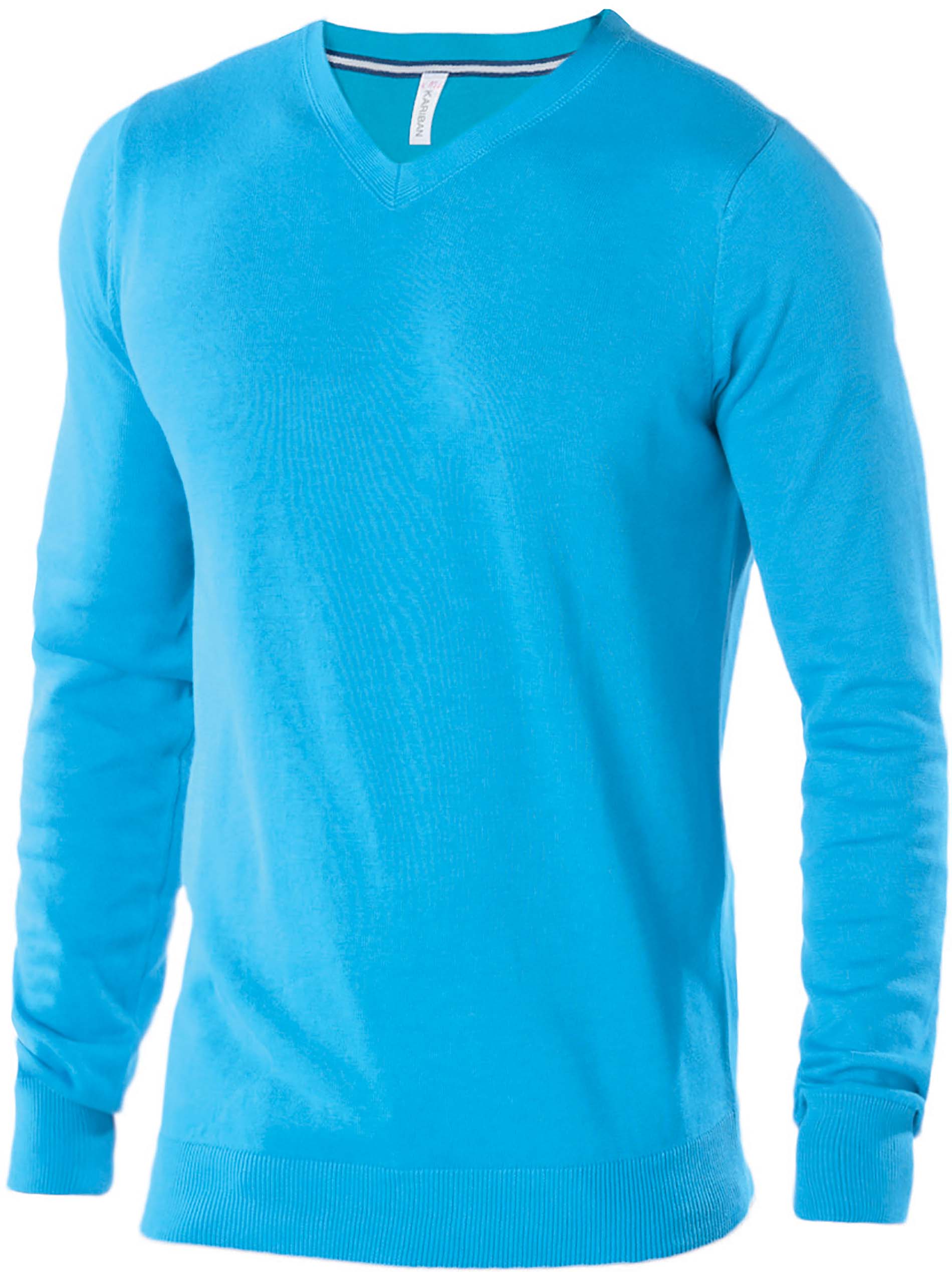 Pull homme col v k974 - tropical blue - Promociel