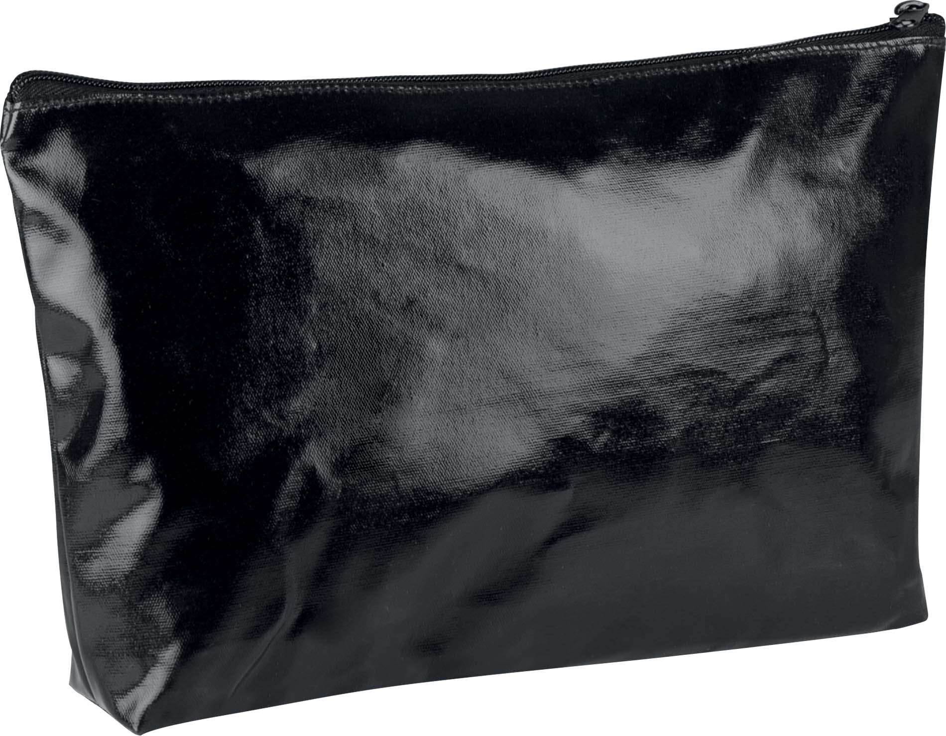 Pochette / trousse en coton enduit personnalisable ki0713 - black - Promociel