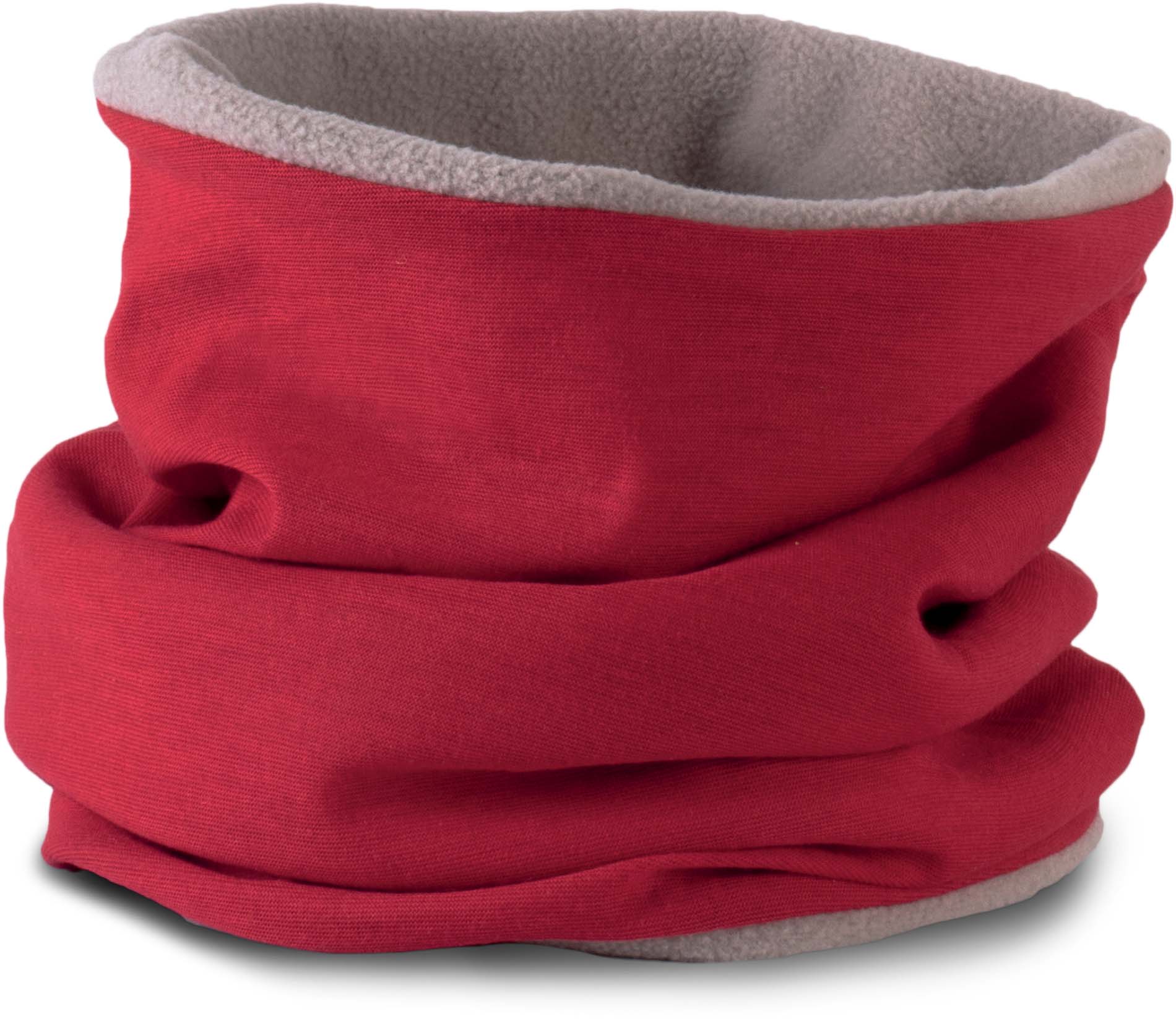 Tour de cou doublé polaire kp121 - red / light grey - Promociel