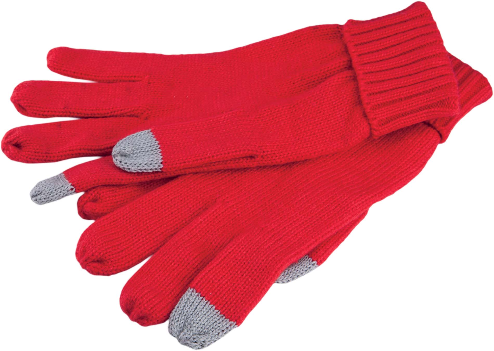 Gants &eacute;cran tactile en tricot kp407 - red - Promociel