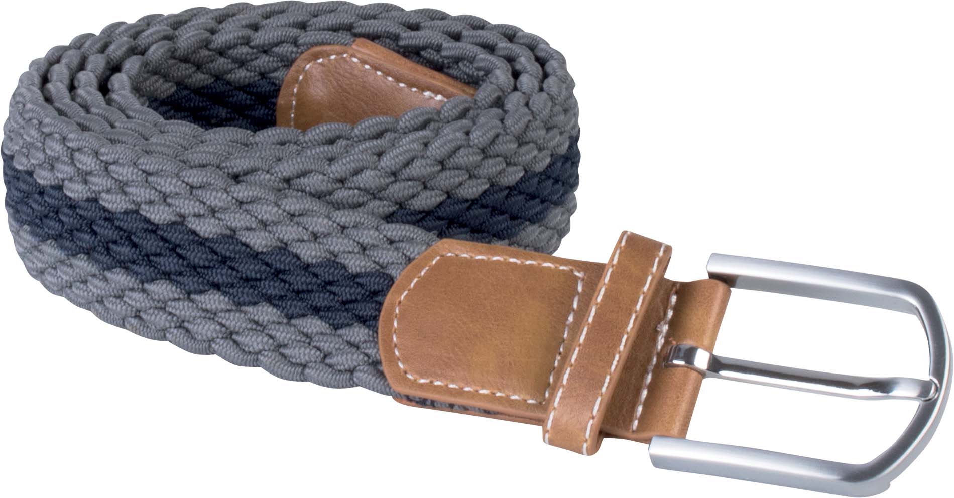 Ceinture tressée élastiquée kp805 - mid grey / navy - Promociel