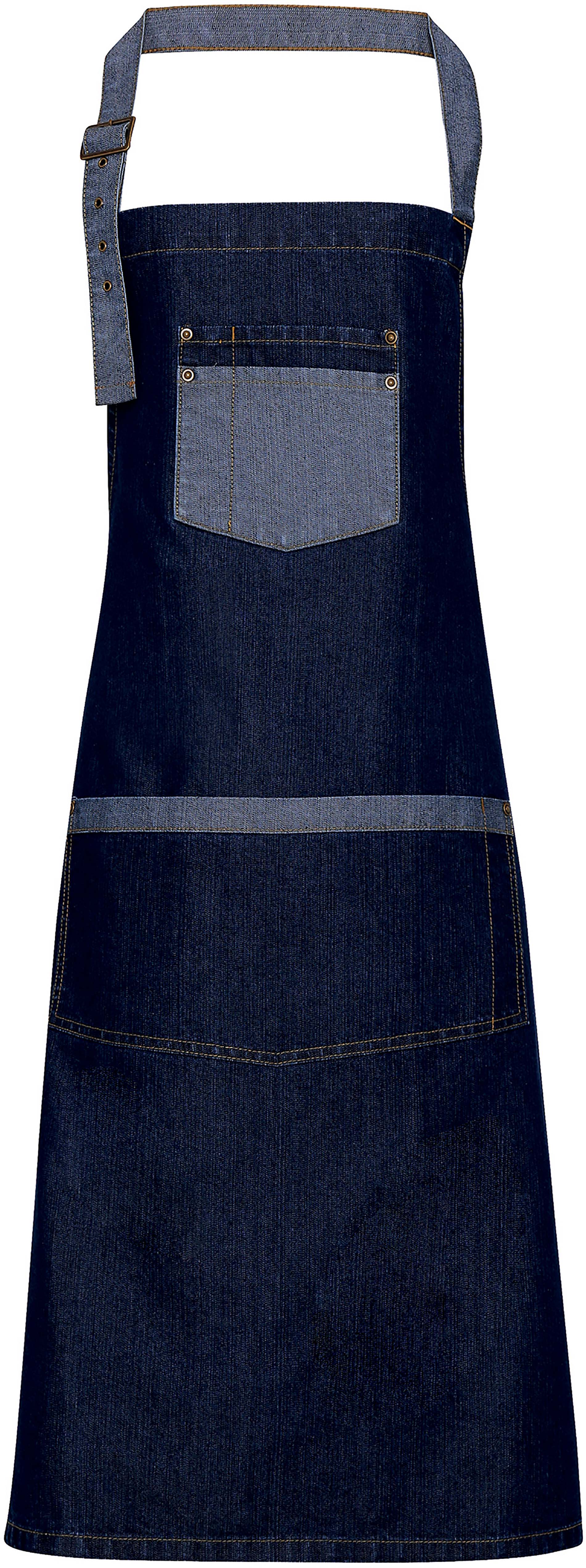 Tablier à bavette "domain" pr127 - indigo denim - Promociel