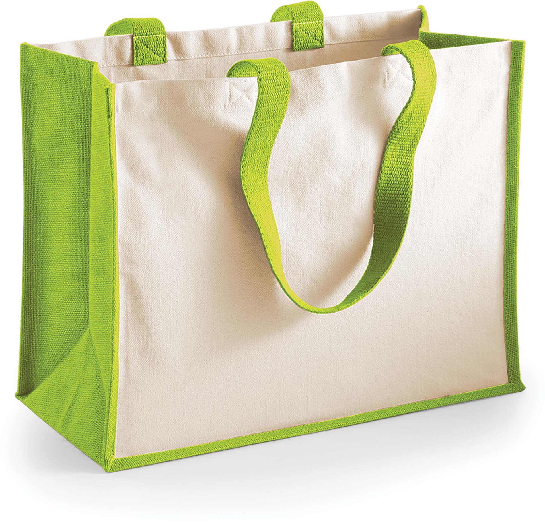 Sac cabas classique en jute w422 - apple green - Promociel