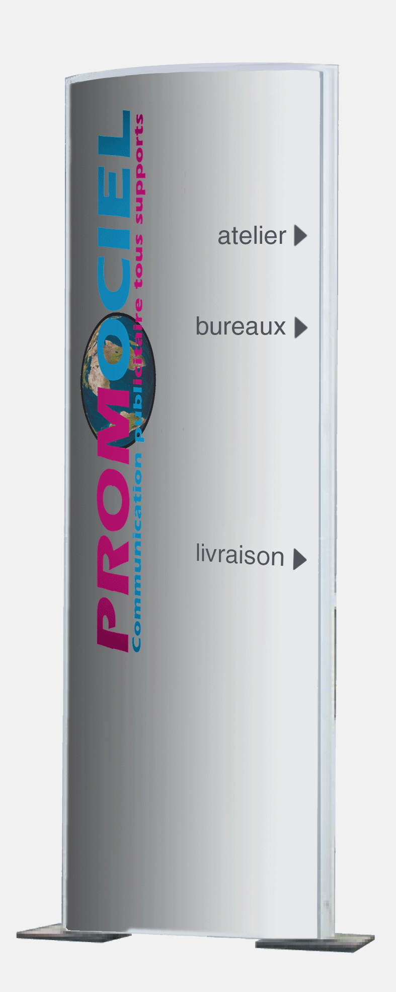 Totem galbé 70 x 300 cm personnalisé - Promociel