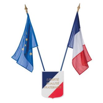Kit drapeaux France Europe école loi Peillon 80 x 120 cm