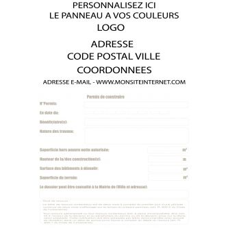 Panneau permis de construire à personnaliser AKIGRY