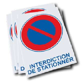Etiquette adhésive interdiction de stationner