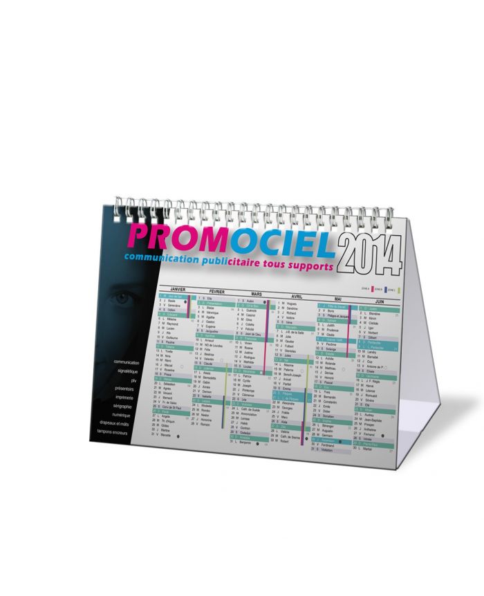 Chevalet calendrier personnalisé aux couleurs de Promociel