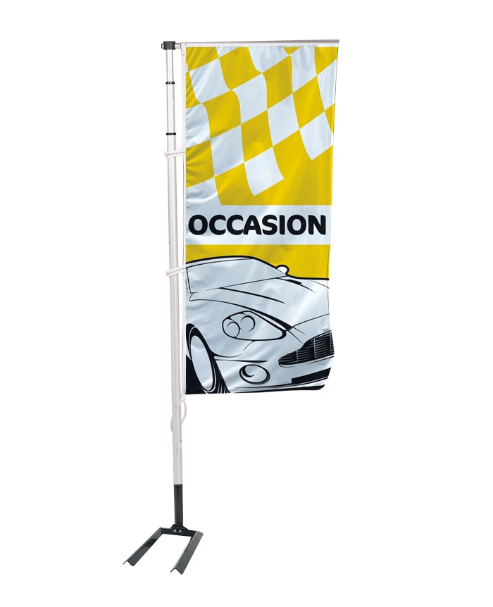 Kit mat & drapeau occasion RAC jaune et noir 6 m