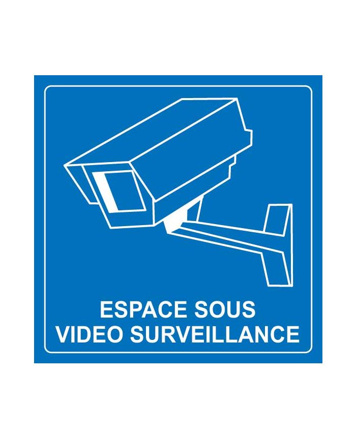 Etiquette signalisation affichage panneau sticker espace video surveillance  autocollant signaletique