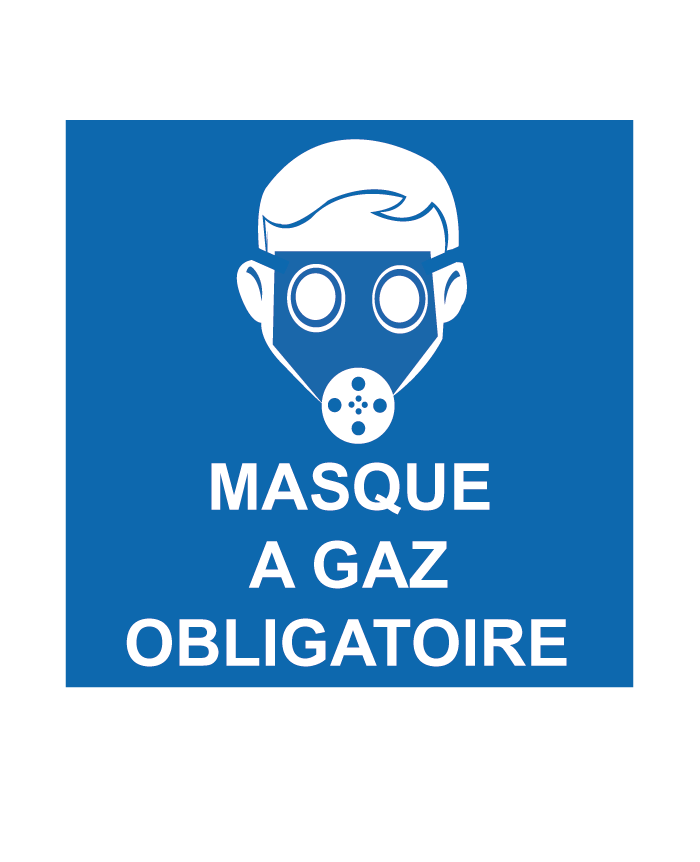 Autocollant masque à gaz obligatoire