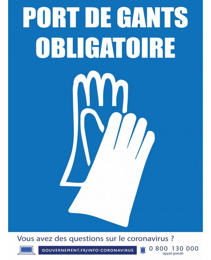 Affiches sécurité obligation port gants travail - Affichage SST