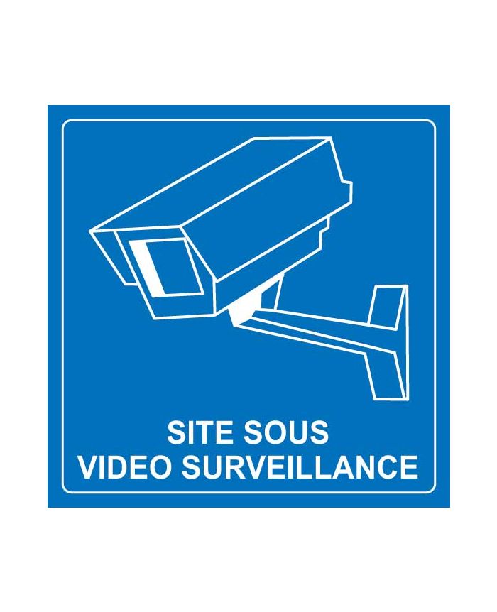 Panneau Avertisseur Vidéosurveillance 20x30 Cm – Blanc PVC Résistant – Intérieur/extérieur – Certification B1