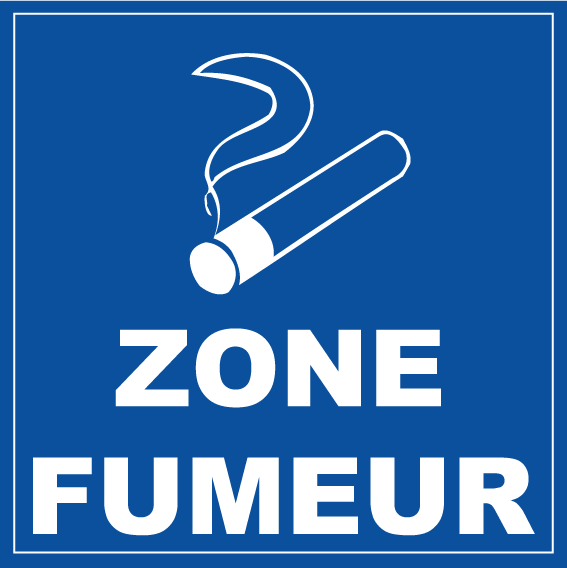 Panneau PVC zone fumeurs en vente chez Promociel parmi la signalétique d'informations