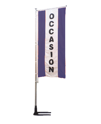 Kit mat et drapeau Occasion bleu à bandes latérales 4 m